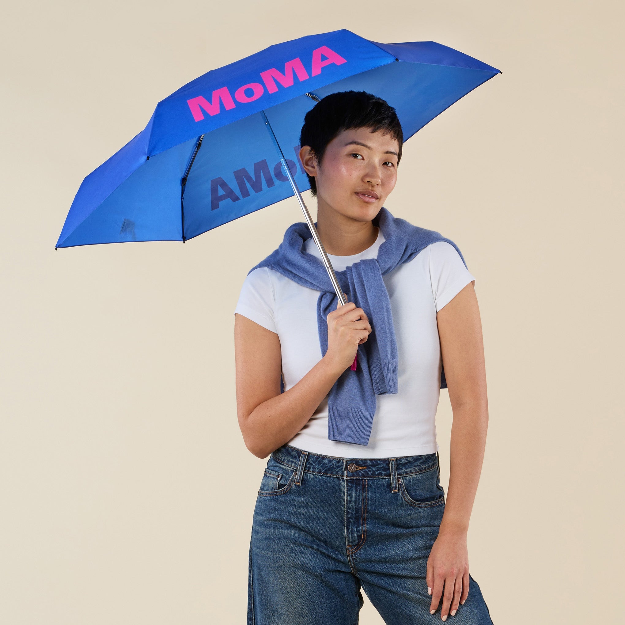 Colorful MoMA Umbrella - Green/ Navy