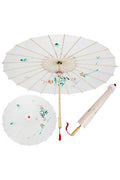 White Floral Sunshade Oilpaper Umbrella