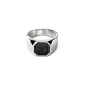 Black Diamond Pave Octagonal Signet Ring
