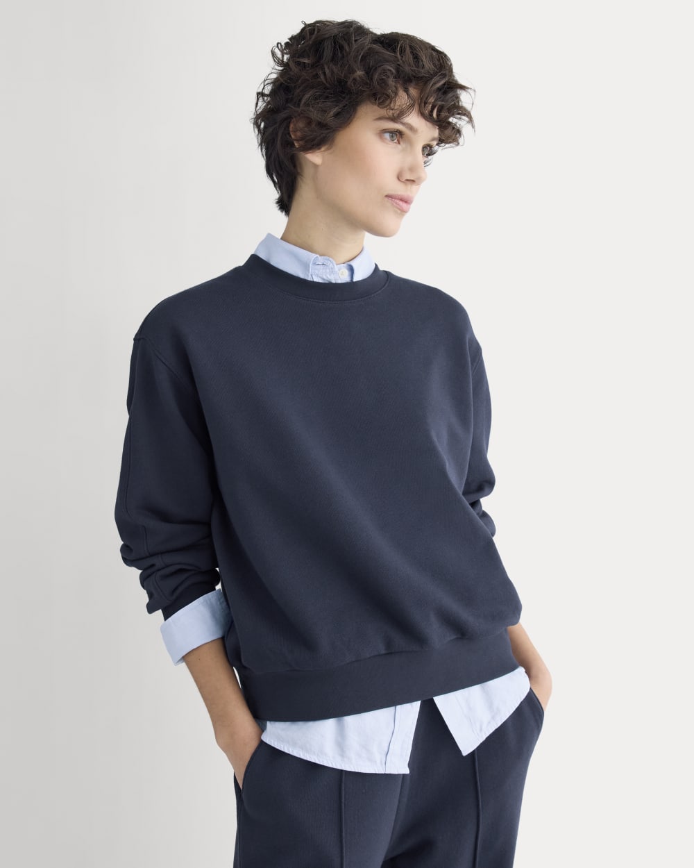 Lightweight Terry Blouson Crew | Navy