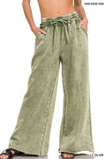 `Washed Sweatpants With Pockets - Zenana