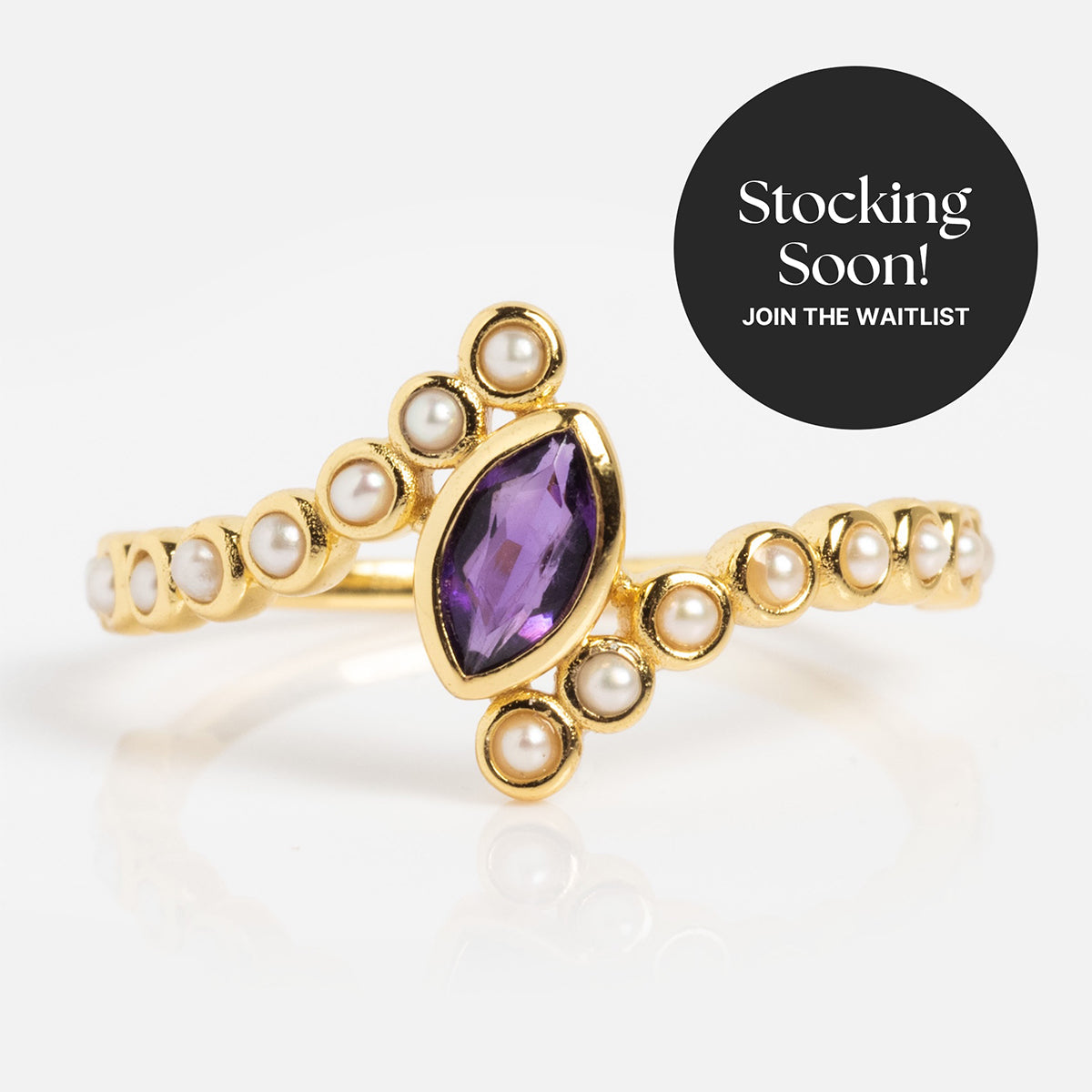 2026 February Capsule Floating Amethyst and Pearl Twist Ring