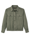 Women's Gathered Hem Shirt - Olive