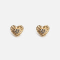 Solid Gold Heart Flat Back Studs