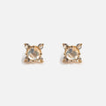 Solid Gold Moonstone Flat Back Studs