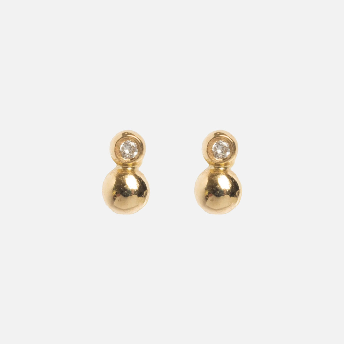 Solid Gold Diamond Dawn Ball Studs
