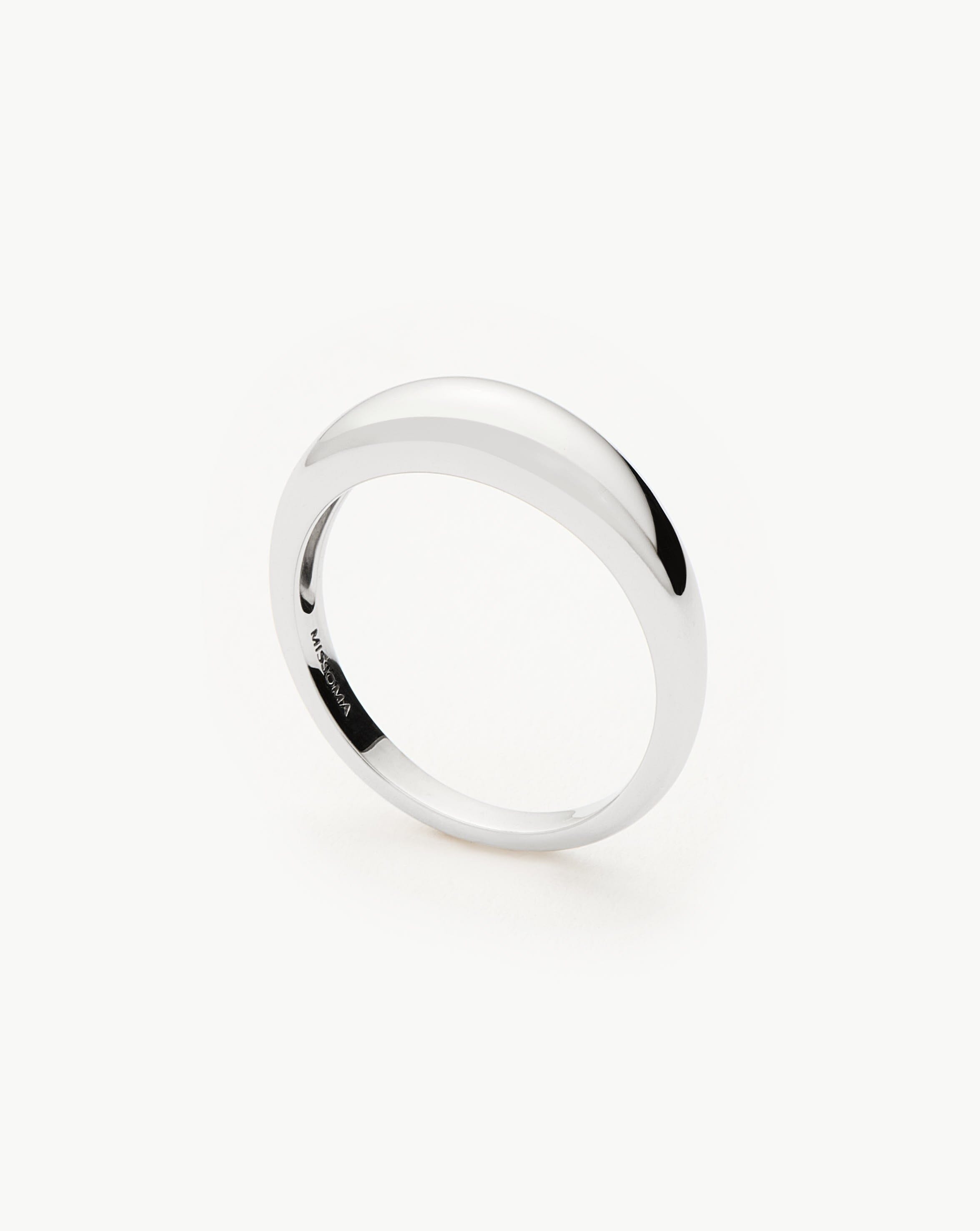 Solid Gold Classic Dome Ring | 14ct Solid White Gold