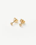Solid Gold Diamond Heart Stud Earrings