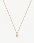 Solid Gold Diamond Initial Mini Pendant Necklace - C| 14ct Solid Yellow Gold Plated/Diamond