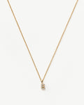 Solid Gold Diamond Initial Mini Pendant Necklace  - E | 14ct Solid Yellow Gold Plated/Diamond