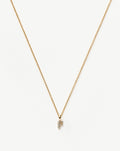 Solid Gold Diamond Initial Mini Pendant Necklace - F | 14ct Solid Yellow Gold Plated/Diamond