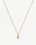 Solid Gold Diamond Initial Mini Pendant Necklace - G | 14ct Solid Yellow Gold Plated/Diamond