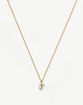 Solid Gold Diamond Initial Mini Pendant Necklace - J | 14ct Solid Yellow Gold Plated/Diamond