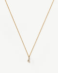 Solid Gold Diamond Initial Mini Pendant Necklace - L | 14ct Solid Yellow Gold Plated/Diamond