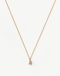 Solid Gold Diamond Initial Mini Pendant Necklace - R | 14ct Solid Yellow Gold Plated/Diamond