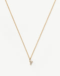 Solid Gold Diamond Initial Mini Pendant Necklace - Y | 14ct Solid Yellow Gold Plated/Diamond