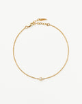 Solid Gold Diamond Solitaire Bracelet | 14ct Solid Gold/Diamond