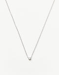 Solid Gold Diamond Solitaire Pendant Necklace | 14ct Solid White Gold/Diamond
