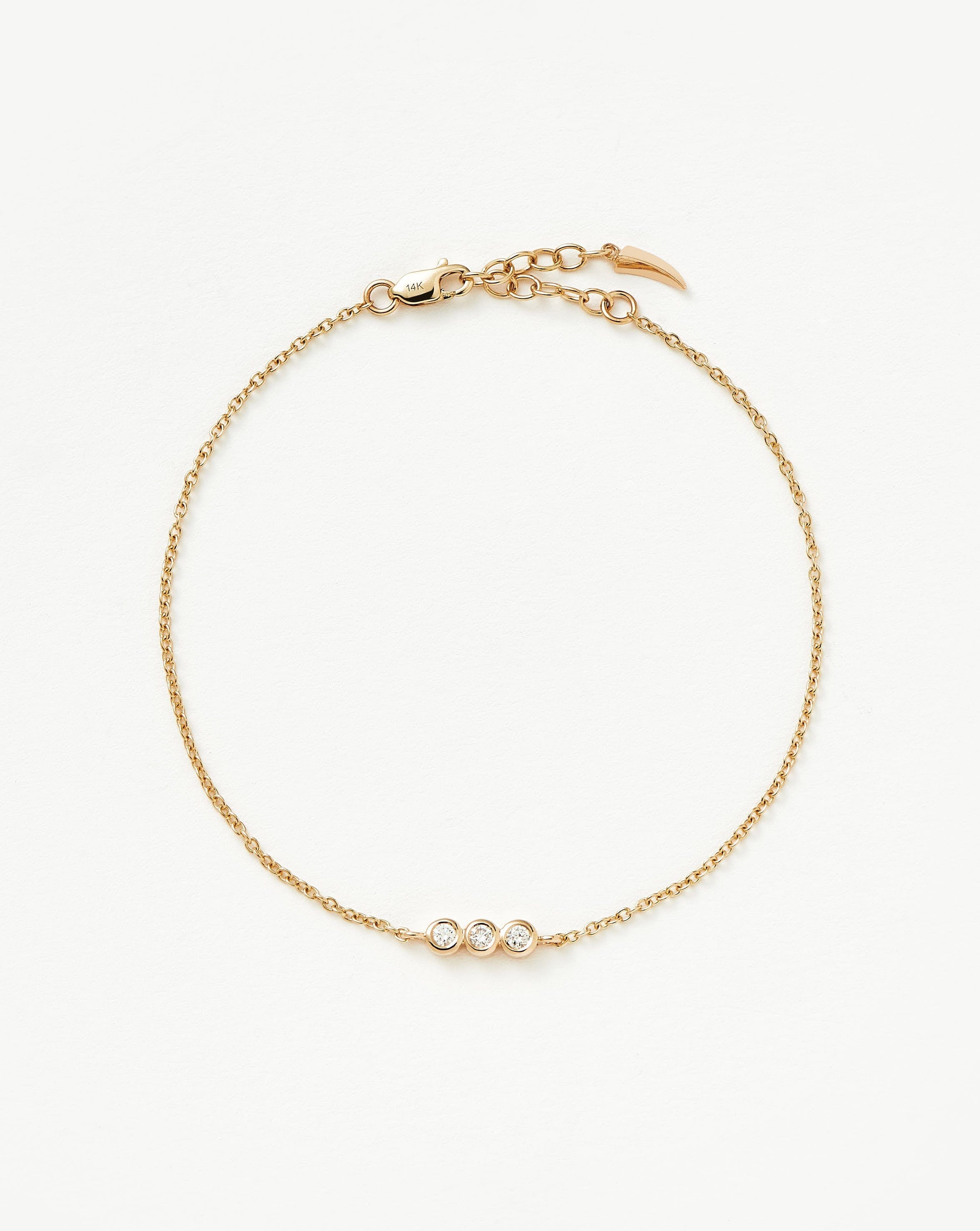 Solid Gold Diamond Solitaire Trio Bracelet