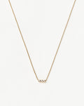 Solid Gold Diamond Solitaire Trio Necklace