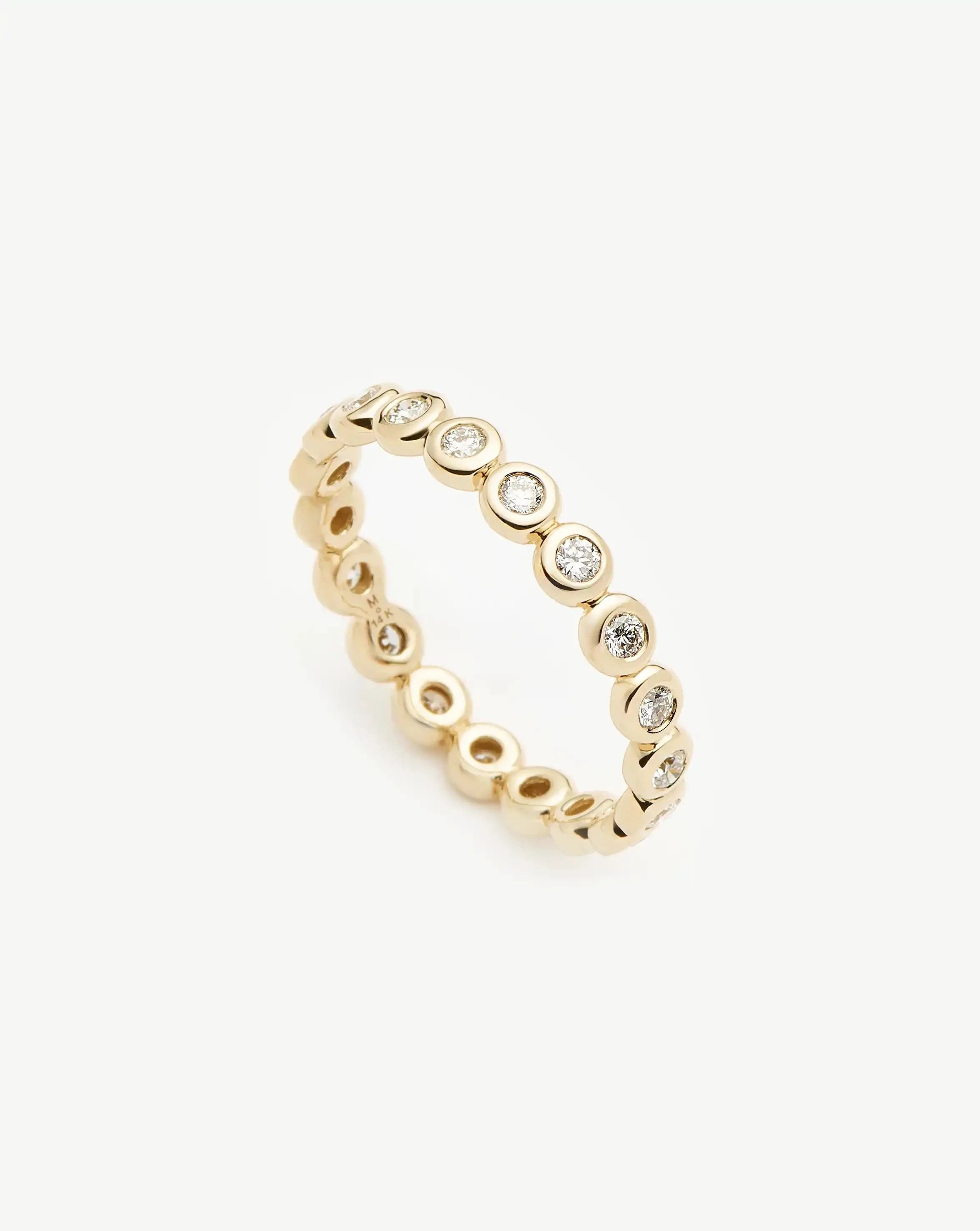 Solid Gold Diamond Tennis Eternity Ring | 14ct Solid Gold