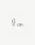 Solid Gold Dome Huggies | 14ct Solid White Gold