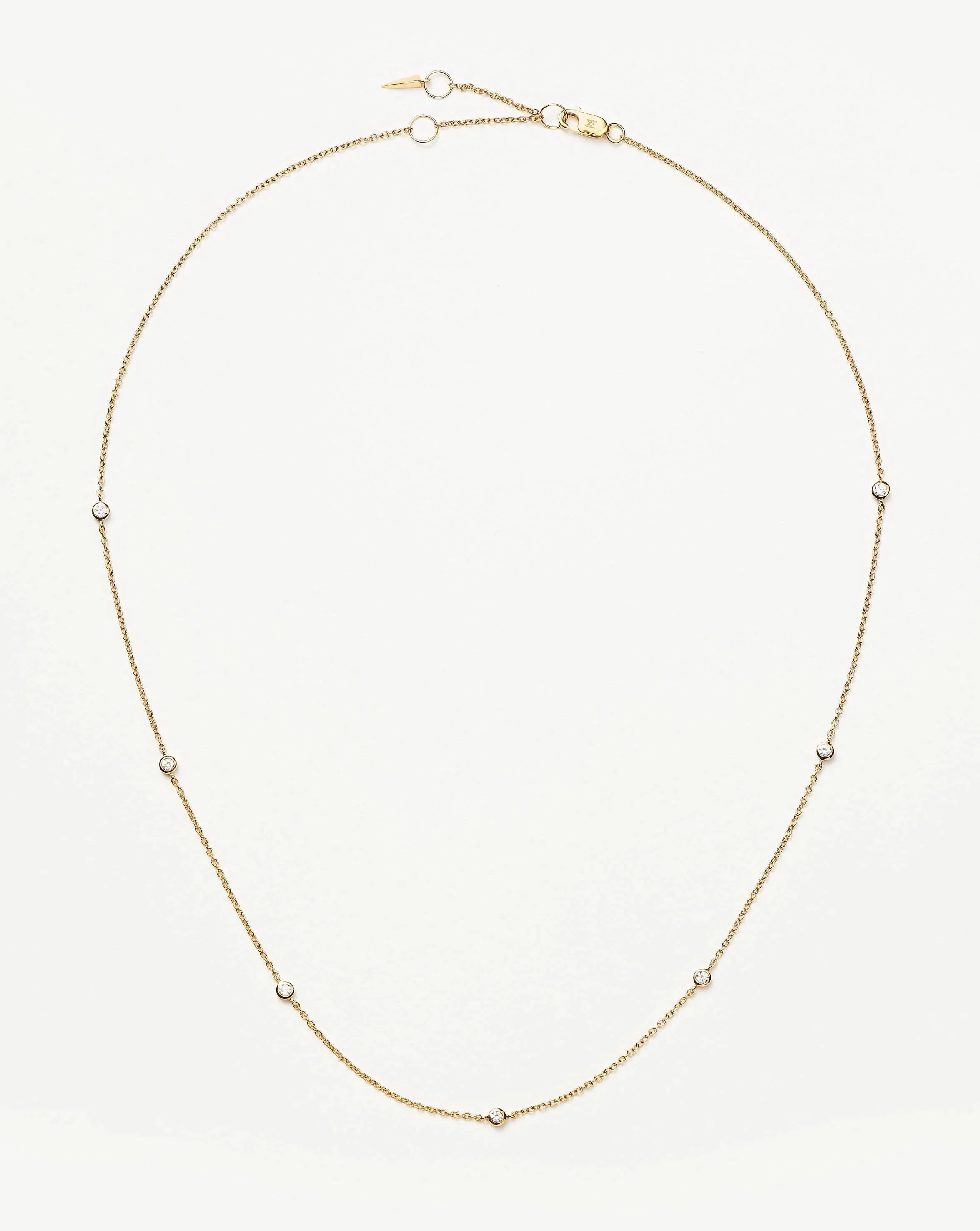 Solid Gold Floating Diamond Necklace | 14ct Solid Gold