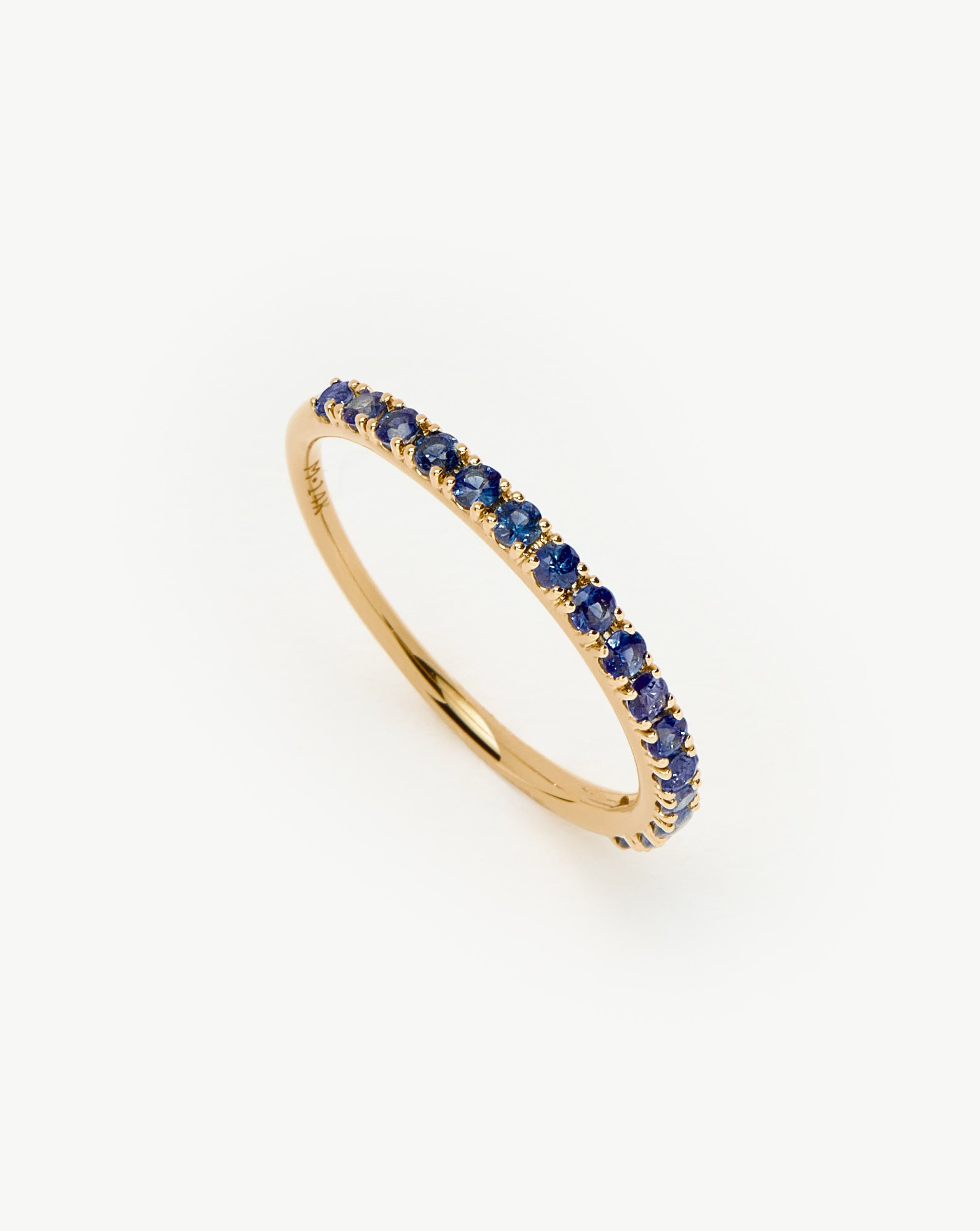 Solid Gold Half Sapphire Eternity Ring | 14ct Solid Gold/Sapphire