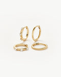 Solid Gold Hoop Earring Set