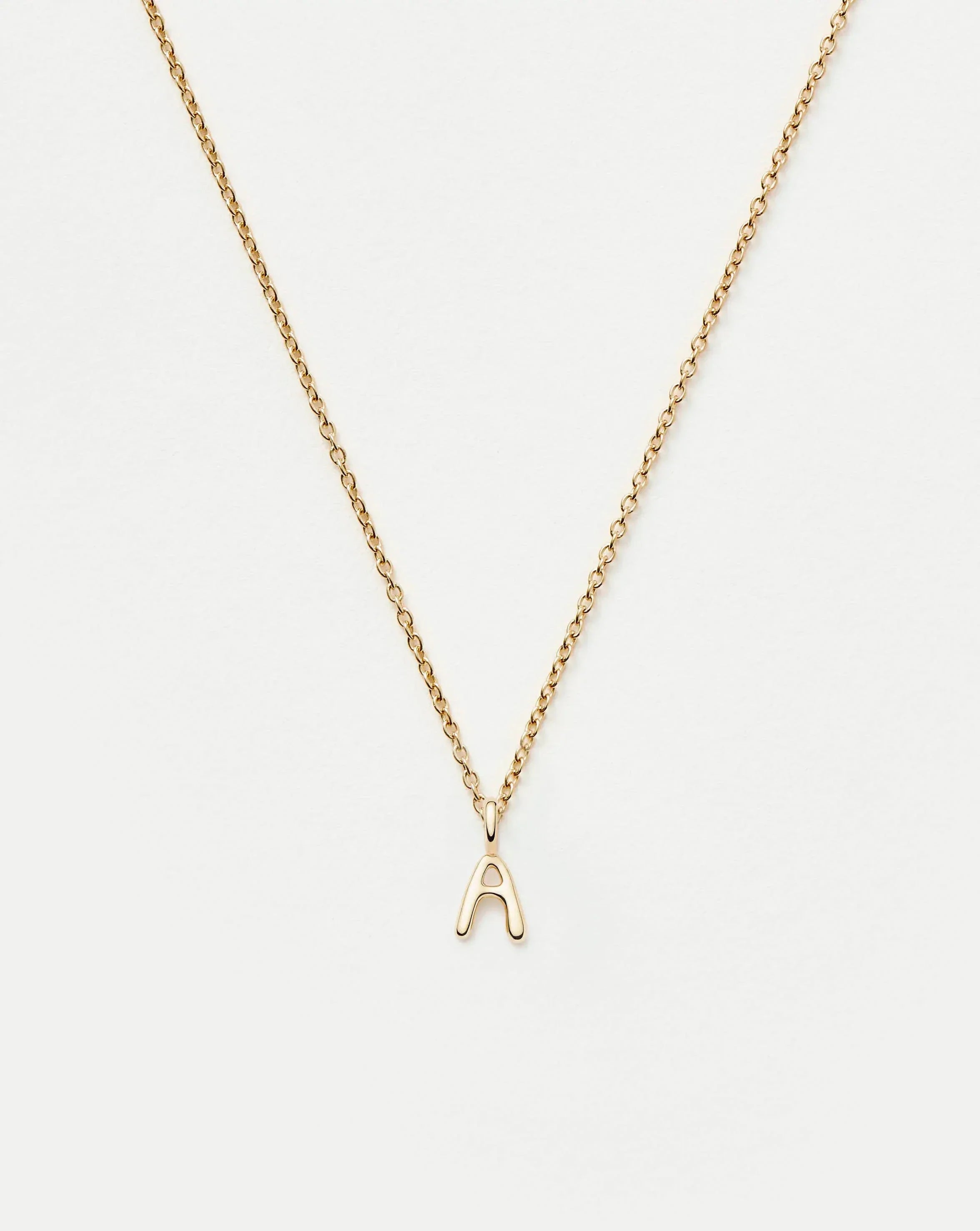 Solid Gold Initial Mini Pendant Necklace - A | 14ct Solid Gold