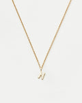 Solid Gold Initial Mini Pendant Necklace - N | 14ct Solid Gold