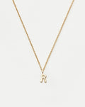 Solid Gold Initial Mini Pendant Necklace - R | 14ct Solid Gold