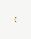 Solid Gold Moon Flat Back Stud Earring | 14ct Solid Yellow Gold