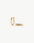 Solid Gold Ovate Mini Hoop Earrings | 14ct Solid Gold