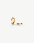 Solid Gold Pearl Huggies