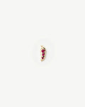 Solid Gold Ruby Chilli Single Stud Earring | 14ct Solid Gold/Ruby