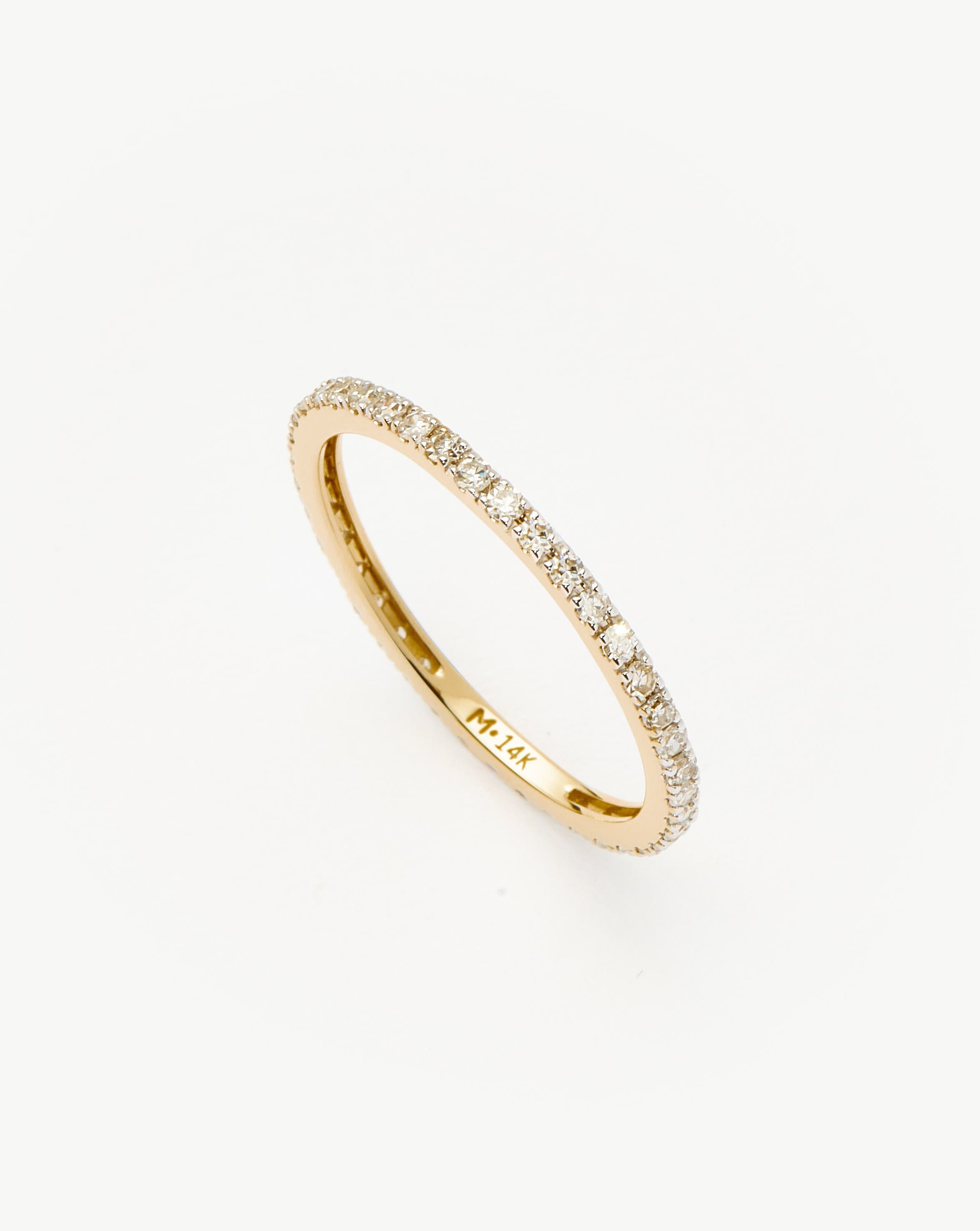 Solid Gold Slim Eternity Ring | 14ct Solid Gold/Diamond