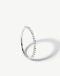 Solid Gold Slim Eternity Ring | 14ct White Gold/Diamond