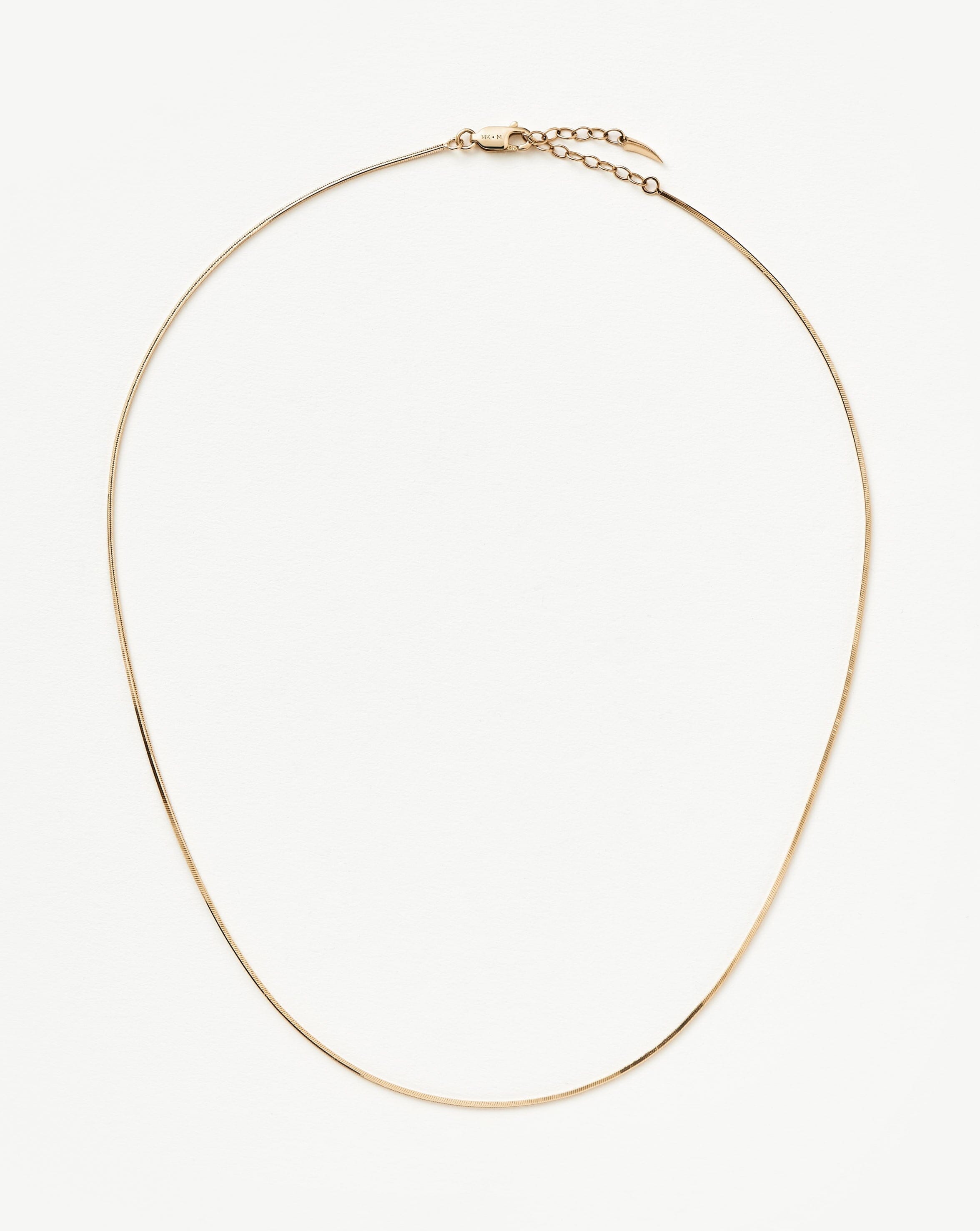 Solid Gold Square Snake Chain Necklace