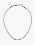Flat Snake Chain Necklace | Silver Plated on Recycled Sterling Silver