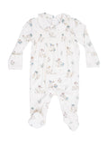 Smocked Peter Pan Footie, Flower Ducklings