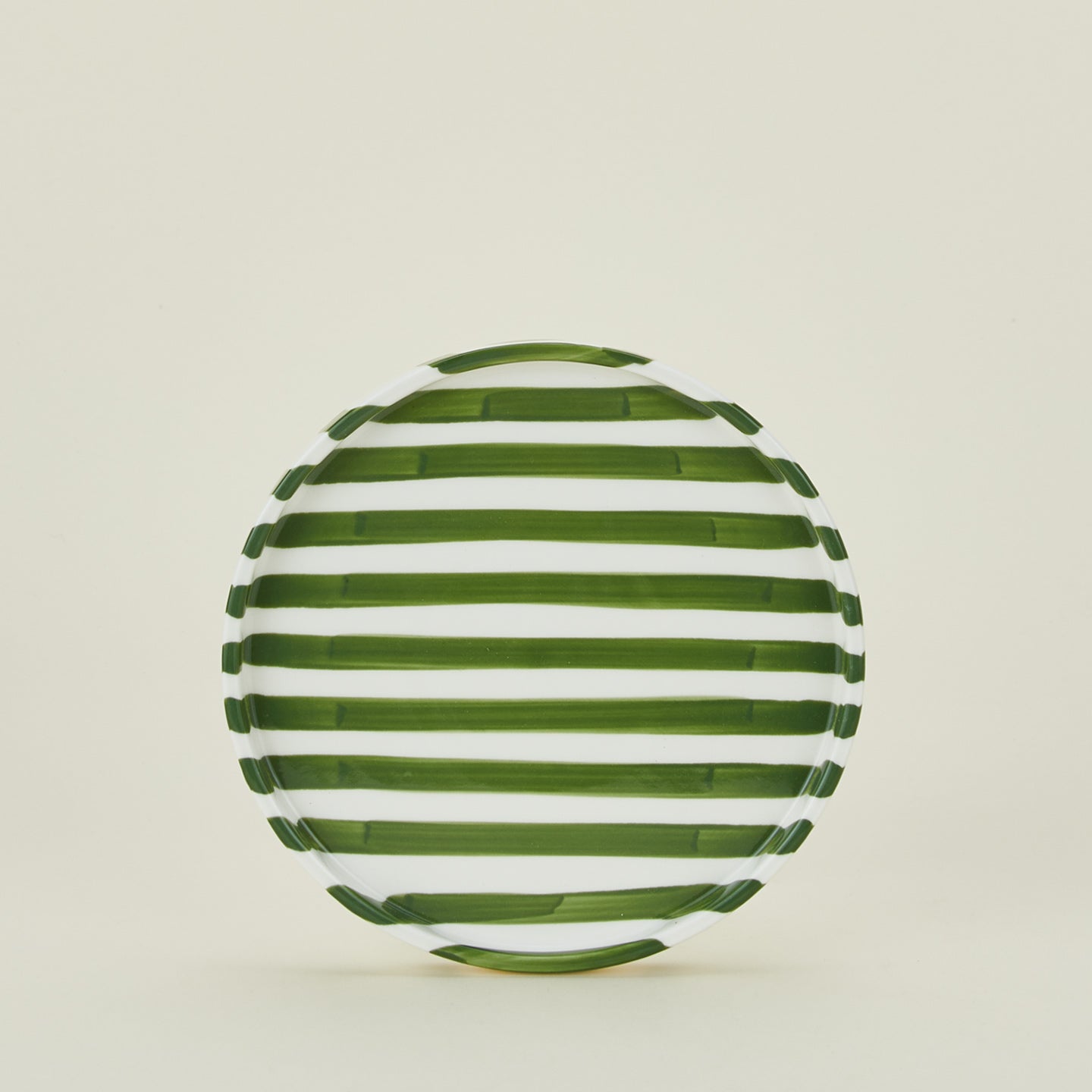 Striped Side Plate - Olive