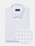 Wrinkle-Resistant Poplin - Tonal Blue Classic Tattersall