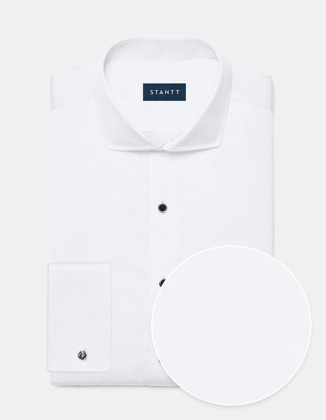 Fine Twill Tuxedo Shirt - White