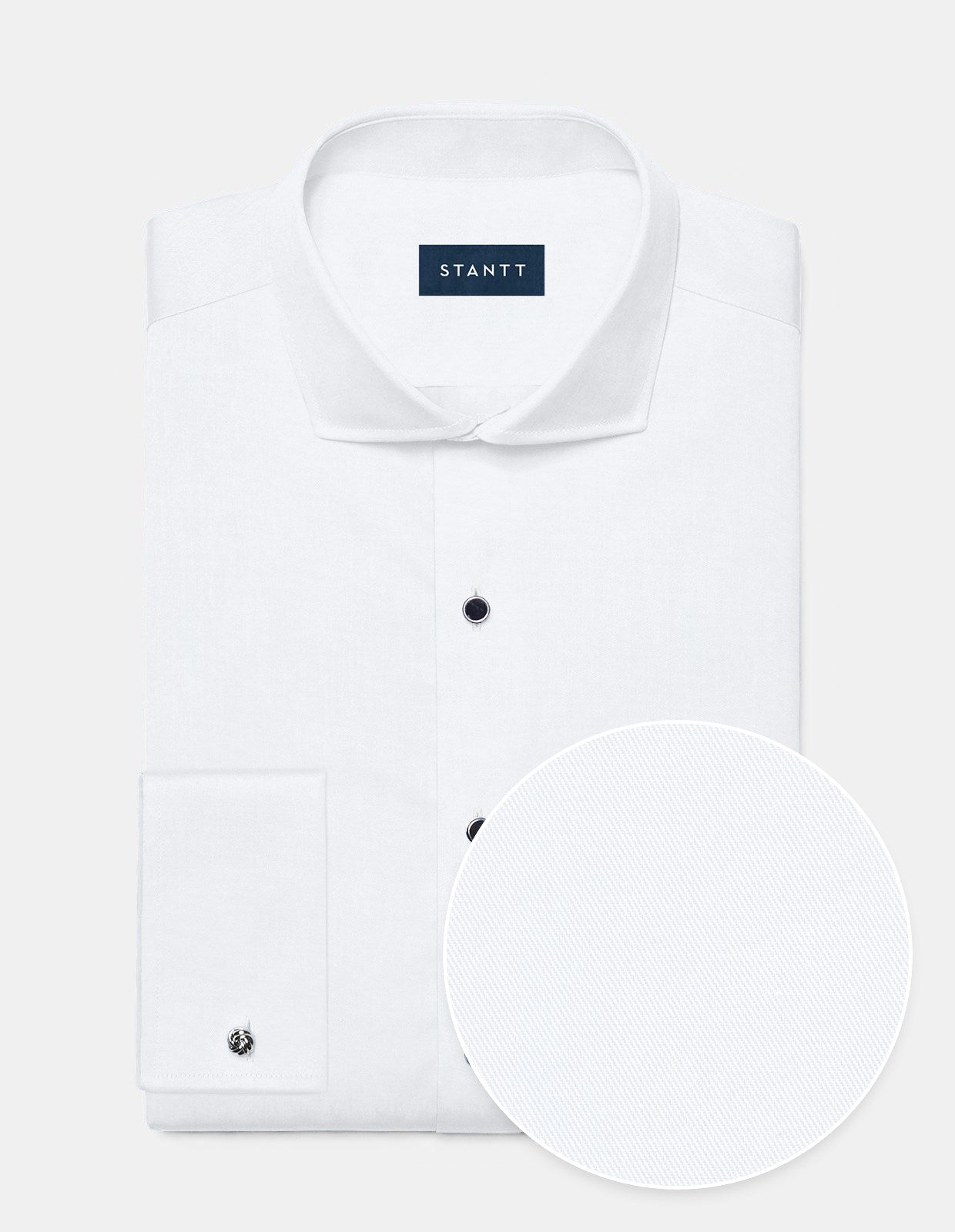 Wrinkle-Resistant Twill Tuxedo Shirt - White