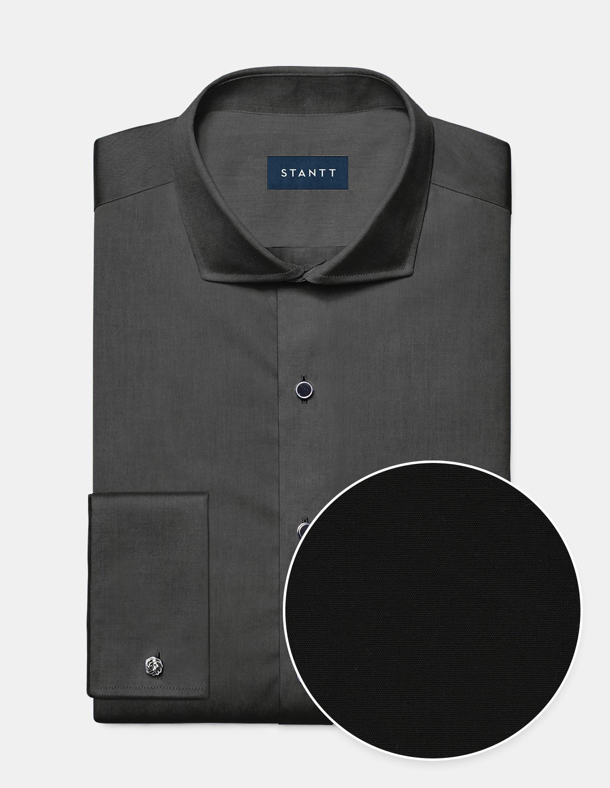 Stretch Tuxedo Shirt - Black