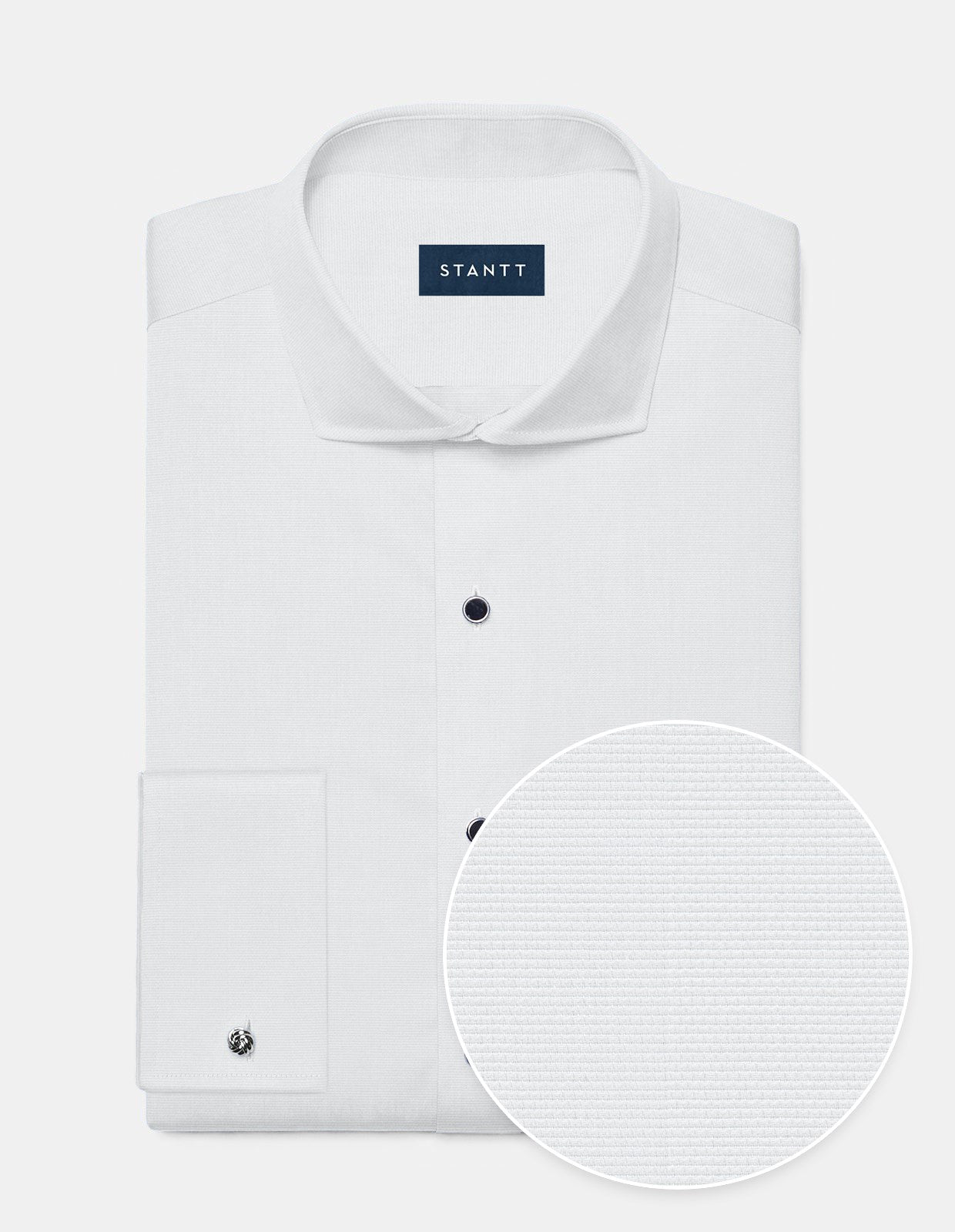 Wrinkle-Resistant Dobby Tuxedo Shirt - White Heart Dobby