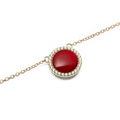 Audrey Necklace  Red Agathe Gold
