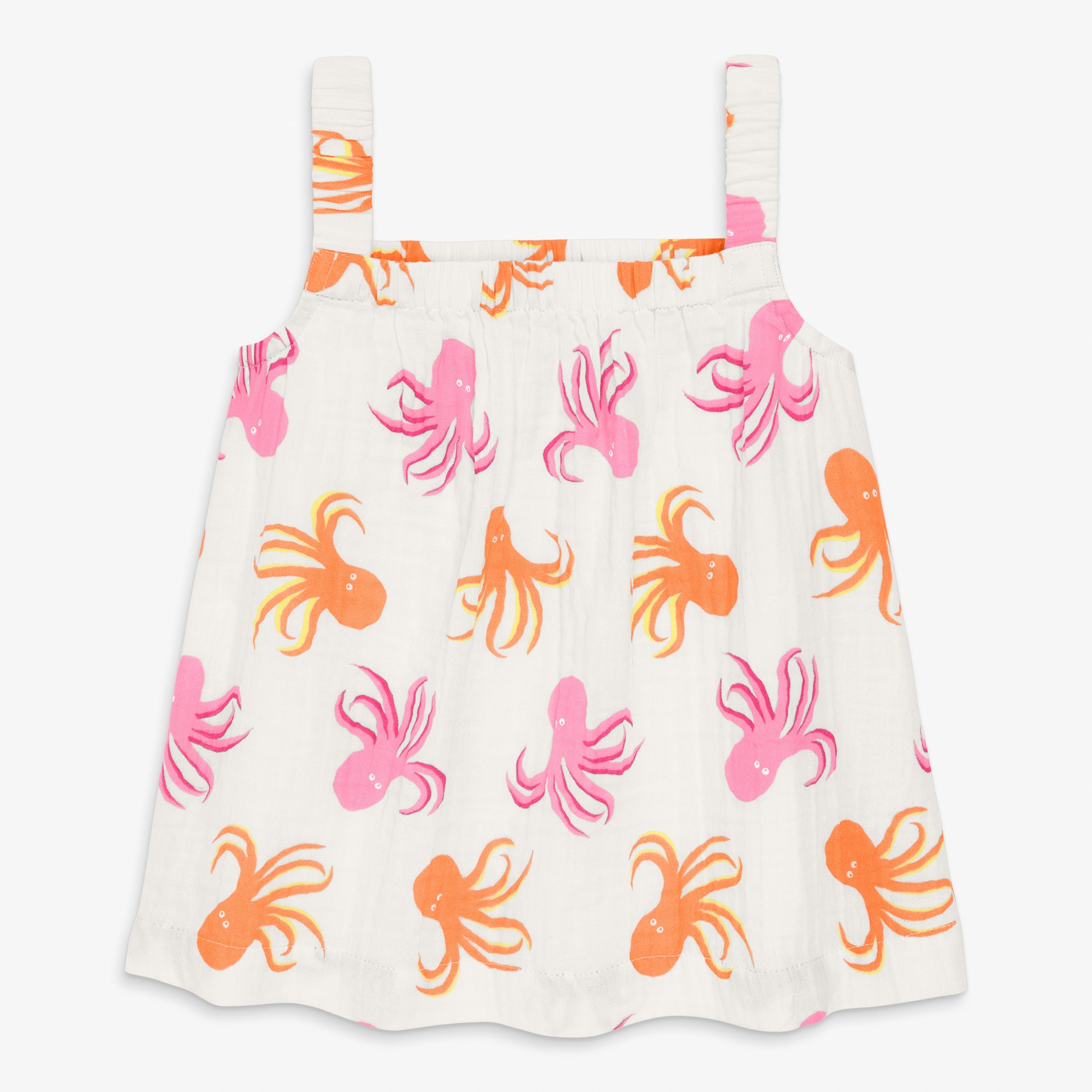 Kids cotton gauze tank in octopus pals