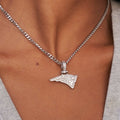 New England Patriots Official NFL Micro Logo Pendant - White Gold